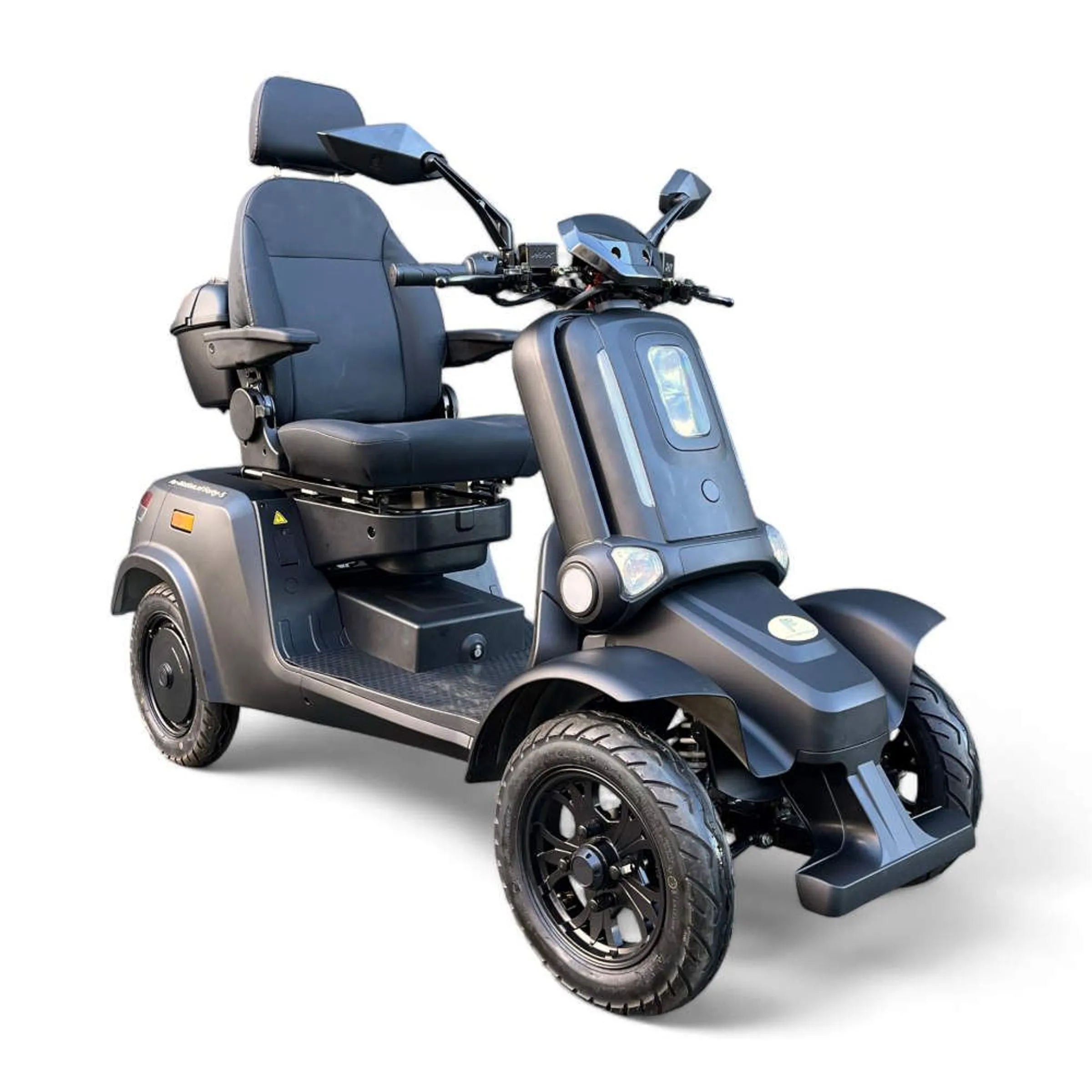Entdecken Sie das Motion Forty5, ein luxuriöses Elektromobil, das mit 45 km/h Geschwindigkeit und elegantem Design begeistert. Fahren Sie stilvoll und nachhaltig.